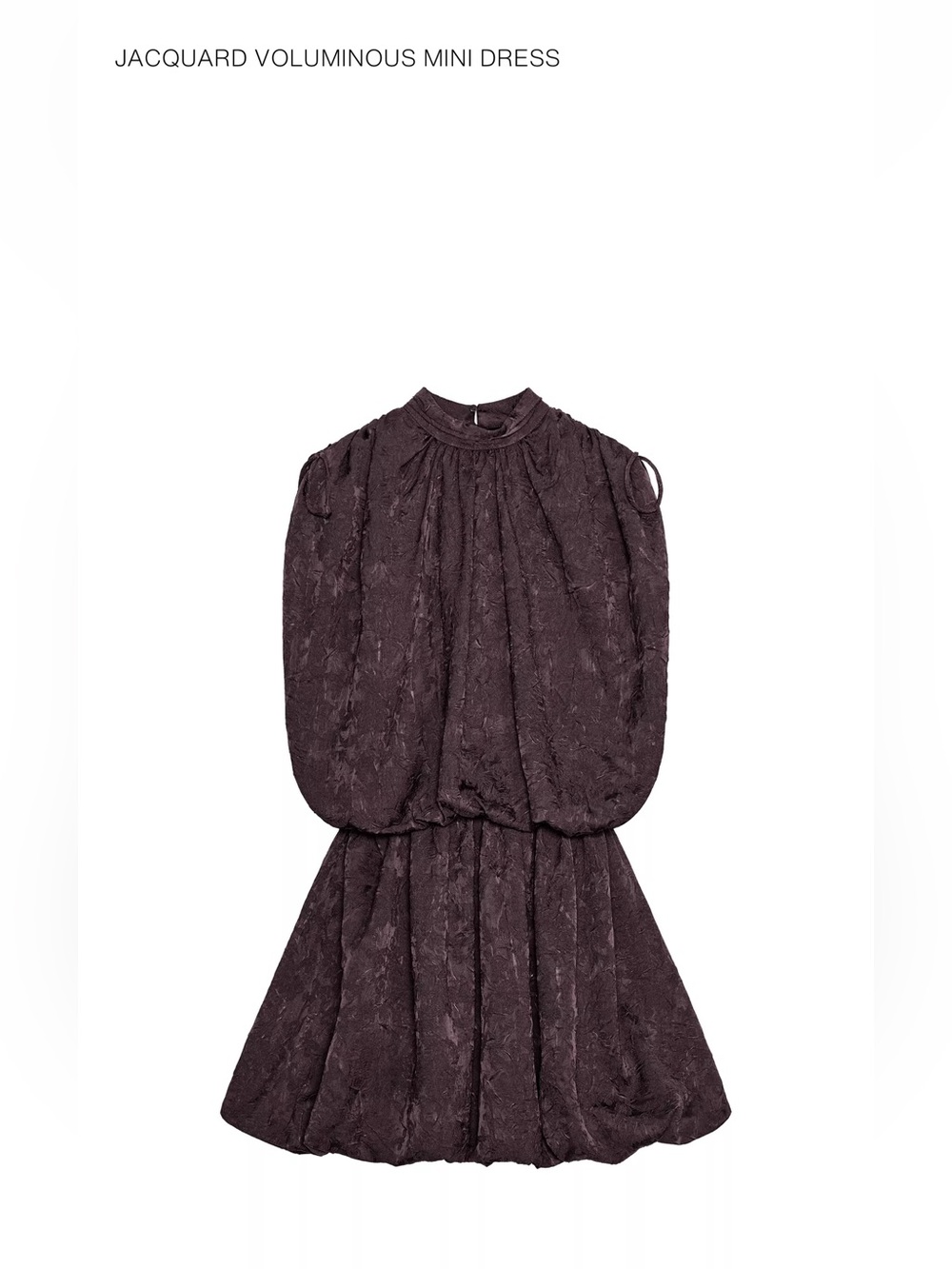 Zara Jacquard Voluminous Mini Dress